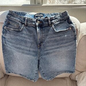 Gently Distressed Jean Shorts
